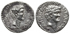 Roman Republic.
The Triumvirs. Mark Antony and Octavian. Spring-early summer 41 BC. AR Denarius Ephesus mint; M. Barbatius Pollio, quaestor pro praet...