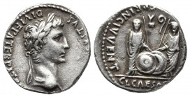 Roman Imperial
Augustus. 27 BC-AD 14. AR Denarius Lugdunum (Lyon) mint. Struck 2 BC-AD 12. Laureate head right / Caius and Lucius Caesars standing fac...