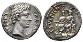 Roman Imperial
Augustus. 27 BC-AD 14. AR Denarius . Rome mint; C. Sulpicius Platorinus, moneyer. Struck 13 BC. CAESAR AVGVSTVS, bare head right / C • ...