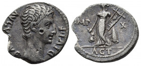 Roman Imperial
Augustus. Denarius. 15-13 BC. Lugdunum Anv.: AVGVSTVS DIVI. F bare head of Augustus right. Rev.: IMP. - X., Apollo standing Ieft, holdi...