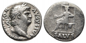 Roman Imperial
Nero, 54-68. Denarius Rome, 67-68. IMP NERO CAESAR AVG P P Laureate head of Nero to right. Rev. SALVS Salus seated left on throne, hold...
