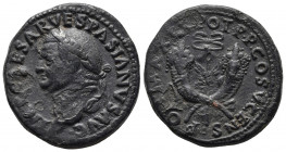 Roman Imperial
Vespasian AD 69-79, AE Irregular Dupondius, Rome 74; AE IMP CAESAR VESPASIANVS AVG, laureate head l., Rv. PON MAX TR POT P P COS V CENS...