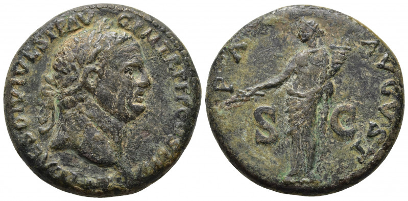 Roman Imperial
Vespasian. AD 69-79. Æ Sestertius . Rome mint. Struck AD 74. Laur...