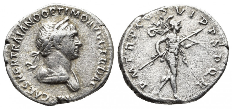 Roman Imperial
TRAJAN (98-117). Denarius. Rome. AR IMP CAES NER TRAIANO OPTIM AV...