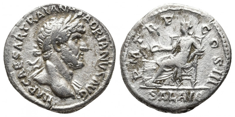 Roman Imperial
Hadrian. AD 117-138. AR Denarius . Rome mint. Struck AD 118. Laur...