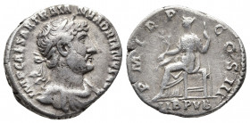 Roman Imperial
HADRIAN (117-138). Denarius. Rome. Obv: IMP CAESAR TRAIAN HADRIANVS AVG. Laureate bust right, slight drapery on far shoulder Rev: P M T...