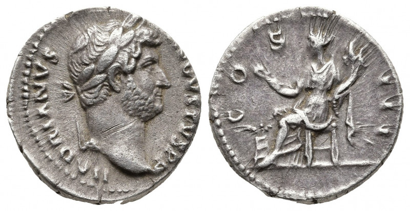 Roman Imperial
Hadrian (AD 117-138). AR denarius Rome, ca. AD 125-128. HADRIANVS...