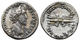 Roman Imperial
Antoninus Pius AR Denarius. Rome, circa AD 140-143. ANTONINVS AVG PIVS P P TR P COS III, laureate head to right / PROVIDENTIAE DEORVM, ...