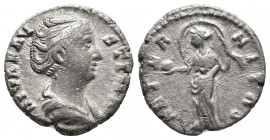 Roman Imperial
Diva Faustina I AD 140-141. Rome Denarius AR DIVA FAVSTINA, draped bust right / AETERNITA[S], Aeternitas standing left, holding globus ...