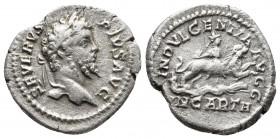 Roman Imperial
Septimius Severus AR Denarius. Rome, AD 202-210. SEVERVS PIVS AVG, laureate head to right / INDVLGENTIA AVGG, Dea Caelestis (Tanit), in...