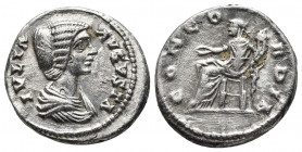 Roman Imperial
Julia Domna. Augusta, AD 193-217. AR Denarius . Laodicea mint. Struck under Septimius Severus, circa AD 198-202. Draped bust right / Co...