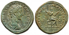 Roman Imperial
COMMODUS (177-192). Dupondius . Rome. Obv: L AVREL COMMODVS AVG TR P V. Laureate, draped and cuirassed bust. Rev: VIRTVS AVG IMP III C...