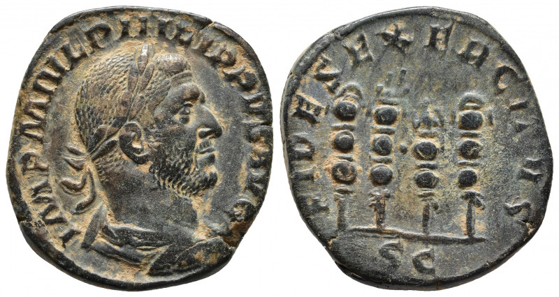Roman Imperial
Philip I, 244-249. Sestertius Rome, 249. IMP M IVL PHILIPPVS AVG ...