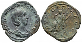 Roman Imperial
Herennia Etruscilla (wife of T. Decius) Æ Sestertius. Rome, AD 249-251. HERENNIA ETRVSCILLA AVG, diademed and draped bust to right, se...