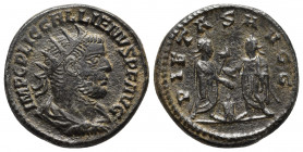 Roman Imperial
Gallienus BI Antoninianus. Samosata, circa AD 255-256. IMP C P LIC GALLIENVS P F AVG, radiate, draped and cuirassed bust to right / PIE...