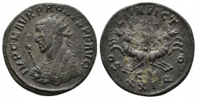 Roman Imperial
Probus, 276-282. Antoninianus Cyzicus, 280. IMP C M AVR PROBVS P F AVG Radiate bust of Probus to left, wearing imperial mantle and hold...
