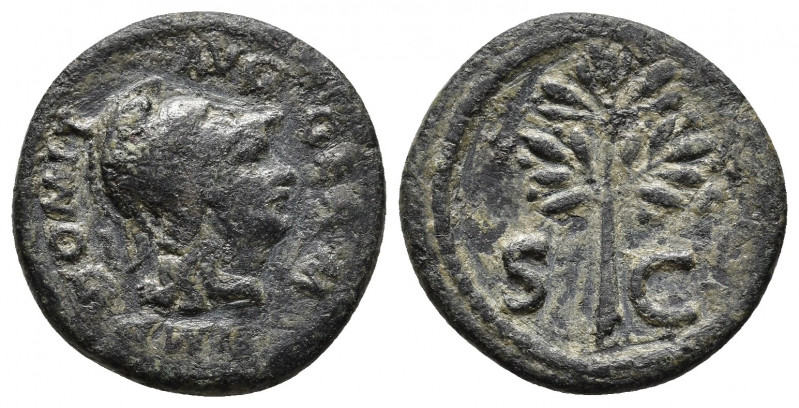 Roman Imperial
Domitian (AD 81-96). Copper quadrans Rome. IMP DOMIT AVG GERM, he...