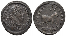 Roman Imperial
Julian II BI 29mm. Antioch, AD 361-363. D N FL CL IVLIANVS P F AVG, pearl-diademed, draped and cuirassed bust to right / SECVRITAS REIP...