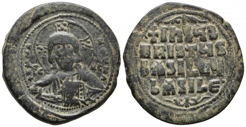 Byzantine
ANONYMOUS, Class A3. Time of Basil II (976-1035) AE30 Follis, Constant...