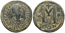 Byzantine
Anastasius I AD 491-518. Constantinople Follis or 40 Nummi Æ
Weight: 17.3 Diameter 34.5