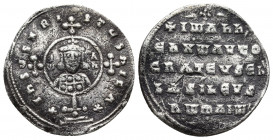 Byzantine
John I Zimisces. 969-976. AR Miliaresion Constantinople mint. AR.
Cross crosslet set upon globus above two steps; in central medallion, crow...