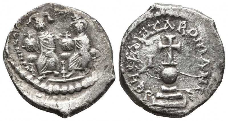 Byzantine
Heraclius, with Heraclius Constantine, 610-641. Hexagram , Constantino...