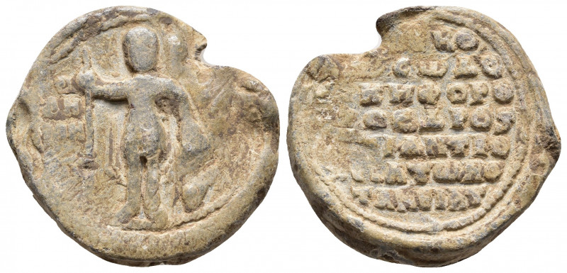 Byzantine Seal
Byzantine Lead Seal (11th Century)
Obv: Bust of saint standing. H...