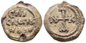 Byzantine Seal
Byzantine Lead Seal (8th century)
Obverse: Crusader monogram. At the ends of the arms of the cross, T at the top, A at the bottom, K on...