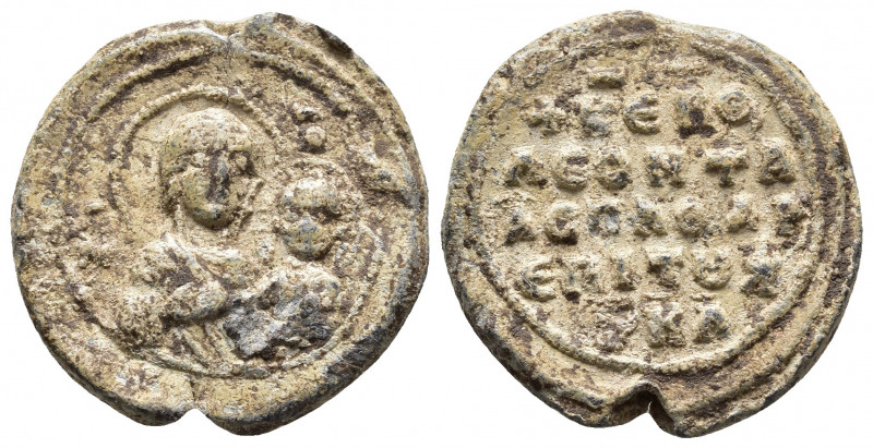 Byzantine Seal
Byzantine Lead Seal (11th Century) Leontius Protospatiarios
Obv: ...