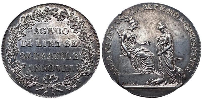 Repubblica Cisalpina - (1800-1802) Scudo da 6 Lire Anno VIII 1799-1800 Zecca Mil...
