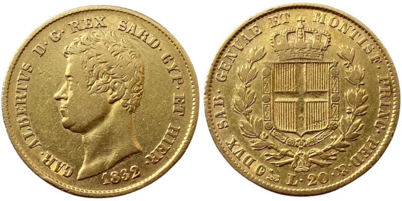 Savoia - Carlo Alberto (1831-1849) 20 Lire 1832 Genova Gig.18 Raro
MB/BB