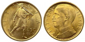 Regno d'Italia - Vittorio Emanuele III (1900-1943) 50 Lire 1931 IX Littore Gr 4,40 Gig.20
FDC