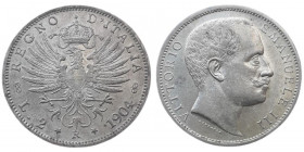 Regno d'Italia - Vittorio Emanuele III (1900-1943) 2 Lire 1904 Aquila Sabauda Gr 10,03 Gig.92 Molto Raro R2
SPL+/Q.FDC