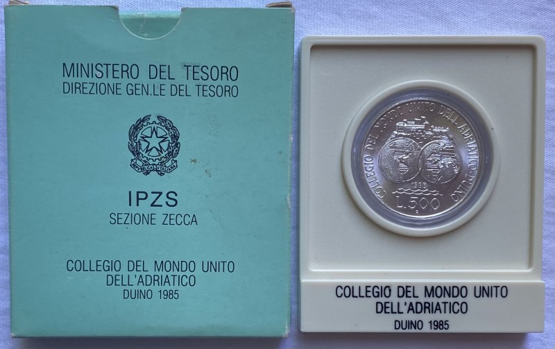 Repubblica Italiana - (1946-2001) 500 Lire 1985 "Collegio del Mondo Unito dell'A...
