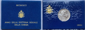 Città del Vaticano - Giovanni Paolo II (1978-2005) 500 Lire 1991 "Dottrina Sociale della Chiesa" in confezione originale Gig.320
FDC