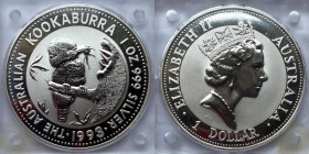 Australia - 1 Dollaro Oncia 1993 "Kookaburra" Ag 999 KM#209