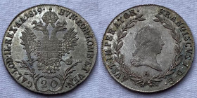 Impero Austro/Ungarico - Francesco II Asburgo-Lorena (1804-1835) 20 Kreuzer 1819 A Km# 2143
Q. FDC/ FDC