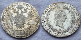 Impero Austro/Ungarico - Francesco II Asburgo-Lorena (1804-1835) 20 Kreuzer 1826 E Km# 2144
Q. FDC