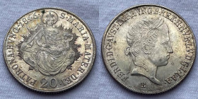 Impero Austro/Ungarico - Ferdinando I (1835-1848) 20 Kreuzer 1846 B Km# 422
Q. FDC