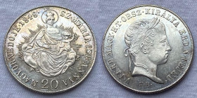 Impero Austro/Ungarico - Ferdinando I (1835-1848) 20 Kreuzer 1848 B Km# 422
 Gradevole patina su fondi lucenti
FDC