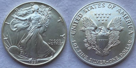 Stati Uniti - Dollaro "Silver Eagle" 1991 Oncia Ag 999 Km# 273
FDC