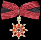 Albania, Order of the Black Eagle, Commander’s neck badge, in silver-gilt and red enamel, with central black enamelled double headed eagle, 51.8mm, go...