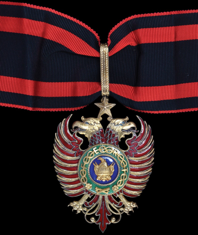 Albania, Order of Skanderbeg, Italian Occupation, Commander’s neck badge, by E. ...