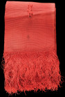 China, Imperial Order of the Double Dragon, Second type (1900-1911), an original cerise sash with unpicked ends, width 88mm, length 180cm, in good ver...