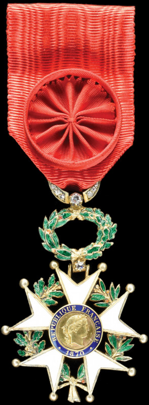 France, Légion d’Honneur, Third Republic (1870-1951), Officer’s breast badge, in...