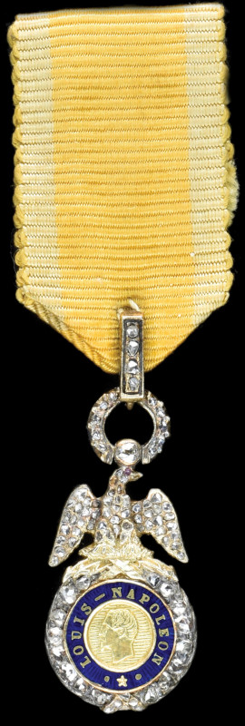Dress Miniature: France, Médaille Militaire, Second Empire, in silver, with gold...