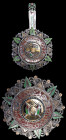 Hejaz, Order of An Nahda, type 1 (1918-25), First Class set of insignia, comprising neck badge in silver, gilt and enamels, with flag suspension, 50.5...