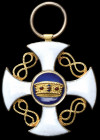 Italy, Order of the Crown, Knight’s breast badge, in gold and enamels, 35mm, extremely fine
Estimate: £100-150