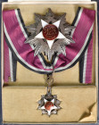 Jordan, Order of al Istiqlal (Independence), Grand Officer’s set of insignia, unmarked, comprising neck badge, 36mm, and breast star, 83mm, in silver,...