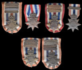Netherlands, Cross for Order and Peace (6), 4 clasps (2), 1946,1947, 1948, 1949; 3 clasps (2),1946,1947, 1948; 1 clasp, 1945; no clasp, first four on ...